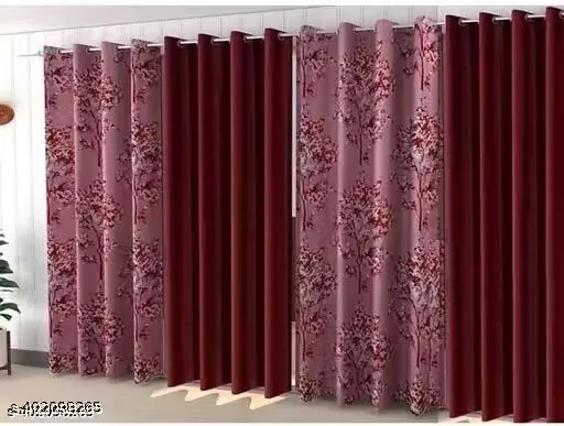 HOME TEX Stylish Marble Curtian Room Darkning Curtain Size 7feet Pack of 4 Piece